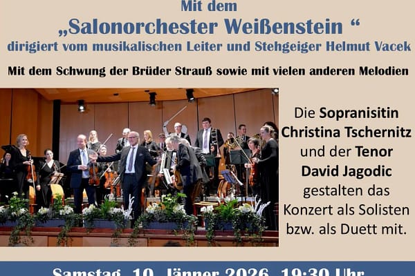 Neujahrskonzert 2026 in Bodensdorf, mit dem Salonorchester Weißenstein